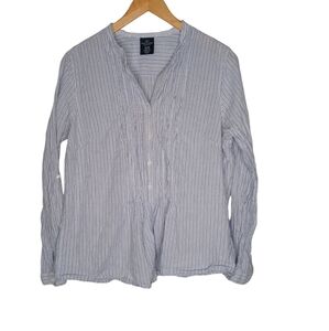 Faded Glory Long Sleeve Striped Blouse